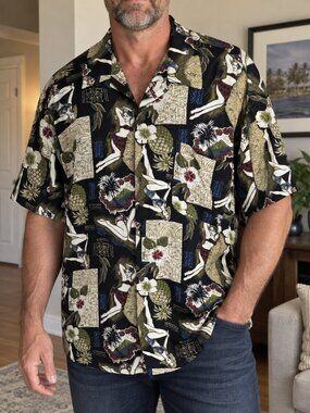 Pineapple Connection Men's 3XB Hawaiian Pinup Shirt